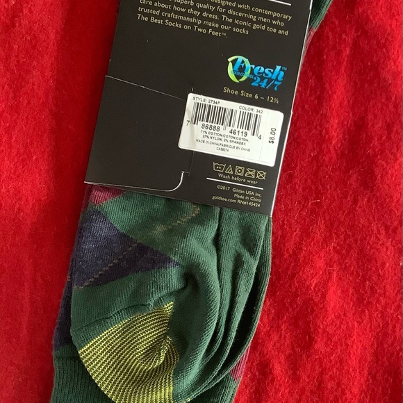 NWT Gold Toe Argyle socks, mens, green - Picture 2 of 3